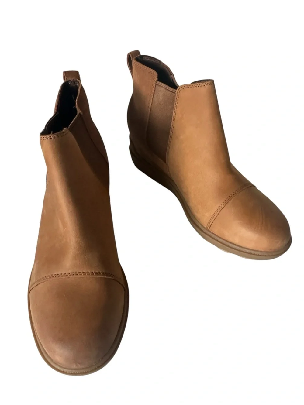 Sorel Evie II Chelsea Waterproof Leather Suede Wedge Boots 7.5